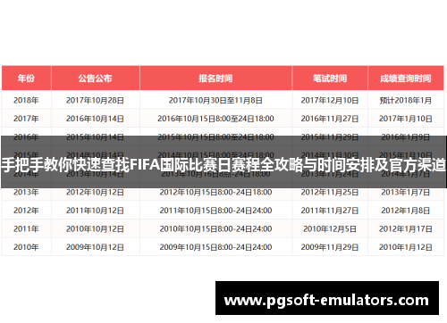 手把手教你快速查找FIFA国际比赛日赛程全攻略与时间安排及官方渠道 手把手教你快速查找FIFA国际比赛日赛程全攻略与时间安排及官方渠道